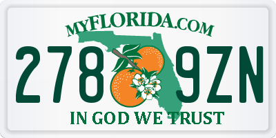 FL license plate 2789ZN