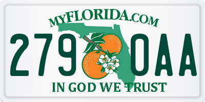 FL license plate 2790AA