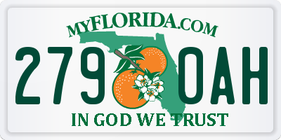 FL license plate 2790AH