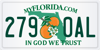 FL license plate 2790AL