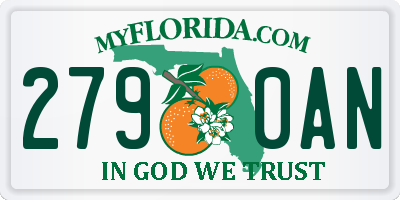 FL license plate 2790AN