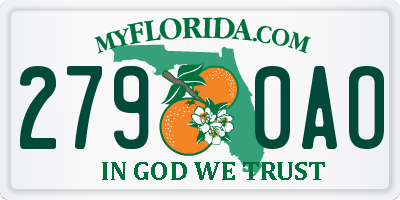 FL license plate 2790AO