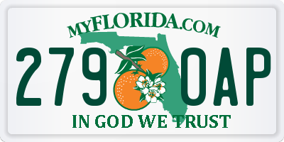 FL license plate 2790AP