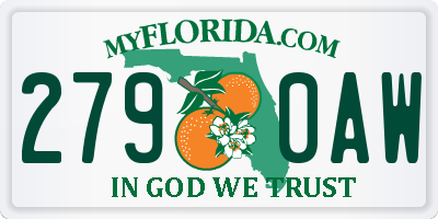 FL license plate 2790AW