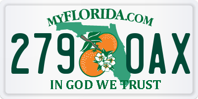 FL license plate 2790AX