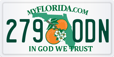 FL license plate 2790DN
