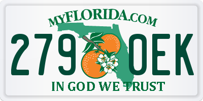 FL license plate 2790EK