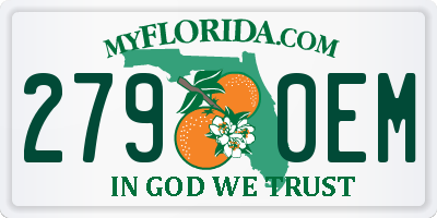 FL license plate 2790EM