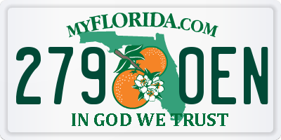 FL license plate 2790EN