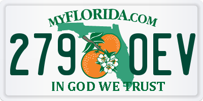 FL license plate 2790EV