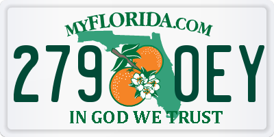 FL license plate 2790EY