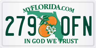 FL license plate 2790FN