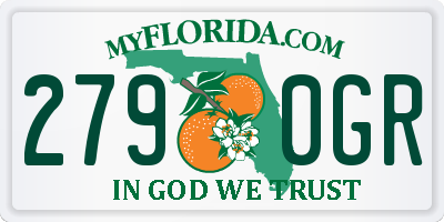 FL license plate 2790GR