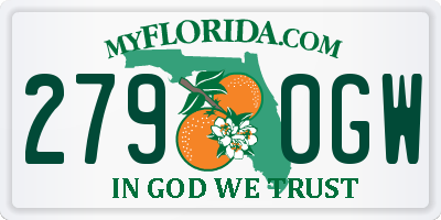 FL license plate 2790GW