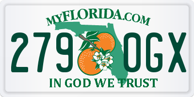FL license plate 2790GX