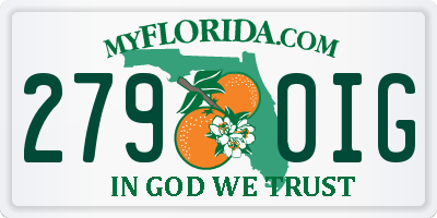 FL license plate 2790IG