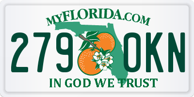 FL license plate 2790KN