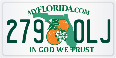 FL license plate 2790LJ