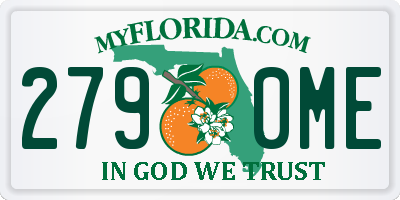 FL license plate 2790ME