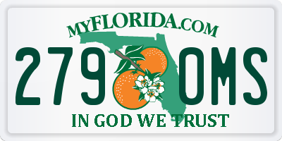 FL license plate 2790MS