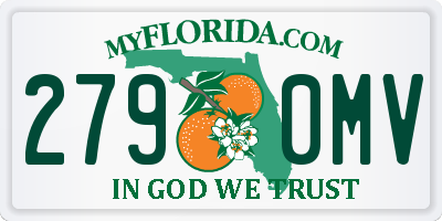FL license plate 2790MV