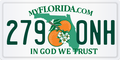 FL license plate 2790NH