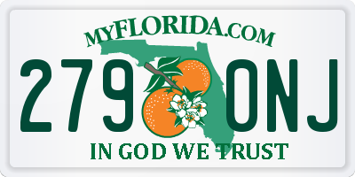 FL license plate 2790NJ