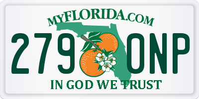 FL license plate 2790NP