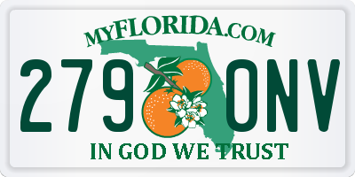 FL license plate 2790NV