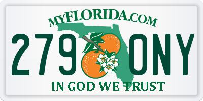 FL license plate 2790NY