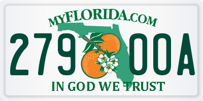 FL license plate 2790OA