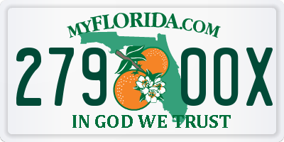 FL license plate 2790OX