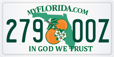 FL license plate 2790OZ
