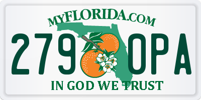 FL license plate 2790PA