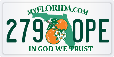 FL license plate 2790PE
