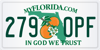 FL license plate 2790PF