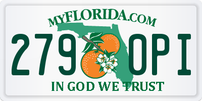 FL license plate 2790PI