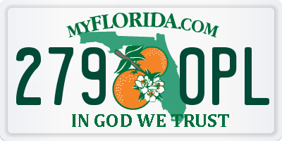 FL license plate 2790PL