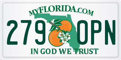 FL license plate 2790PN