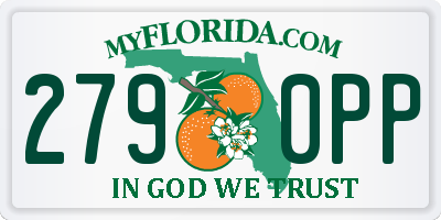 FL license plate 2790PP