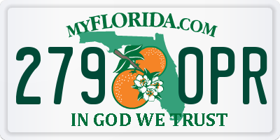FL license plate 2790PR