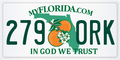FL license plate 2790RK