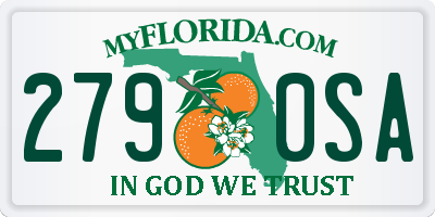 FL license plate 2790SA