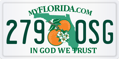 FL license plate 2790SG