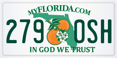 FL license plate 2790SH