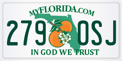 FL license plate 2790SJ