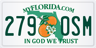 FL license plate 2790SM