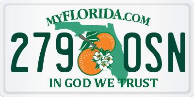 FL license plate 2790SN