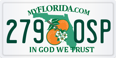 FL license plate 2790SP