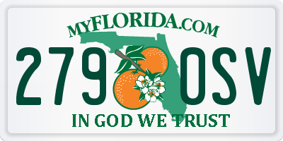 FL license plate 2790SV
